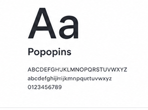 Poppins typeface specimen — uppercase, lowercase, and numerals